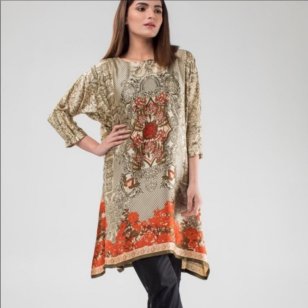NWT Khaadi silk print kurta